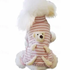 Dog Cat Jumpsuit Fashion Cute Winter Breathable Soft Washable Comfortable Outdoor Casual Daily Dog Clothing for Bichon Frise Pomeranian Baby Pet Papillon Small