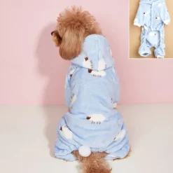 Dog Cat Pajamas Adorable Casual Winter Warm Breathable Soft Washable Comfortable Outdoor Casual Daily Dog Clothing for Bichon Frise Pomeranian Baby Pet Papillon Small