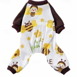 Dog Cat Pajamas Cute Casual Winter Waterproof Breathable Soft Washable Comfortable Casual Daily Dog Clothing for Bichon Frise Pomeranian Baby Pet Papillon Small