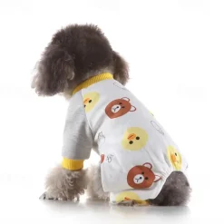 Dog Cat Pajamas Cute Casual Winter Waterproof Breathable Soft Washable Comfortable Casual Daily Dog Clothing for Bichon Frise Pomeranian Baby Pet Papillon Small