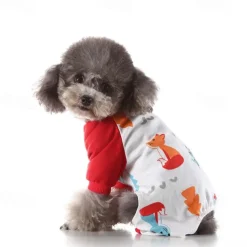 Dog Cat Pajamas Cute Casual Winter Waterproof Breathable Soft Washable Comfortable Casual Daily Dog Clothing for Bichon Frise Pomeranian Baby Pet Papillon Small