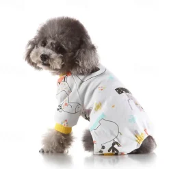 Dog Cat Pajamas Cute Casual Winter Waterproof Breathable Soft Washable Comfortable Casual Daily Dog Clothing for Bichon Frise Pomeranian Baby Pet Papillon Small