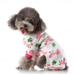 Dog Cat Pajamas Cute Casual Winter Waterproof Breathable Soft Washable Comfortable Casual Daily Dog Clothing for Bichon Frise Pomeranian Baby Pet Papillon Small