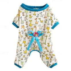 Dog Cat Pajamas Cute Casual Winter Breathable Soft Washable Comfortable Outdoor Casual Daily Dog Clothing for Bichon Frise Pomeranian Baby Pet Papillon Small