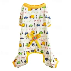 Dog Cat Pajamas Cute Casual Winter Breathable Soft Washable Comfortable Outdoor Casual Daily Dog Clothing for Bichon Frise Pomeranian Baby Pet Papillon Small