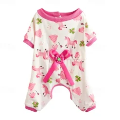 Dog Cat Pajamas Cute Casual Winter Breathable Soft Washable Comfortable Outdoor Casual Daily Dog Clothing for Bichon Frise Pomeranian Baby Pet Papillon Small