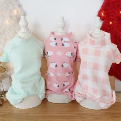 Dog Cat Pajamas Fashion Cute Winter Soft Washable Comfortable Indoor Casual Daily Dog Clothing for Bichon Frise Poodle Pomeranian Baby Pet Papillon