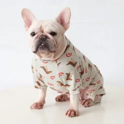 Dog Cat Pajamas Fashion Cute Winter Soft Washable Comfortable Indoor Casual Daily Dog Clothing for Bichon Frise Poodle Pomeranian Baby Pet Papillon