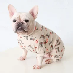 Dog Cat Pajamas Fashion Cute Winter Soft Washable Comfortable Indoor Casual Daily Dog Clothing for Bichon Frise Poodle Pomeranian Baby Pet Papillon