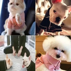 Dog Cat Pajamas Fashion Casual Breathable Soft Washable Comfortable Outdoor Casual Daily Dog Clothing for Bichon Frise Pomeranian Baby Pet Papillon Small