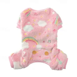 Dog Cat Pajamas Fashion Sweet Winter Warm Breathable Soft Washable Comfortable Christmas Halloween Outdoor Bed Casual Daily Dog Clothing for Bichon Frise Pomeranian Baby Pet Papillon Small