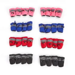 Dog Cat Pets Boots / Shoes Rain Boots Anti-Slip Waterproof Sneaker Solid Colored For Pets Waterproof Fabric Black