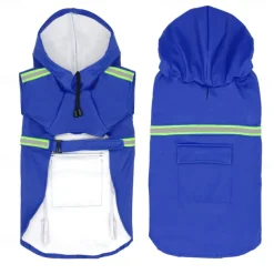 Dog Cat Rain Coat Rain Jacket Fashion Casual Reflective Waterproof Soft Washable Comfortable Outdoor Casual Daily Dog Clothing for Bichon Frise Pomeranian Baby Pet Papillon Small