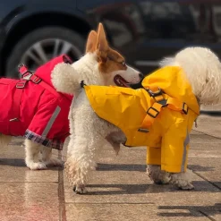Dog Cat Rain Coat Rain Jacket Fashion Cute Winter Reflective Waterproof Comfortable Outdoor Casual Daily Dog Clothing for Corgi Pomeranian Baby Pet Papillon Small