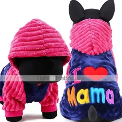 Dog Clothes I Love Papa And Mama Winter Pet Dog Clothes Small Medium Dog Coats Jackets For Chihuahua Poodle (m, I Love Mama)