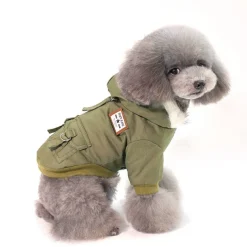 Dog Coat Hoodie Jacket Puppy Clothes Minimalist Keep Warm Winter Warm Outdoor Dog Clothing