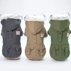 Dog Coat Hoodie Jacket Puppy Clothes Minimalist Keep Warm Winter Warm Outdoor Dog Clothing