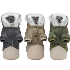 Dog Coat Hoodie Jacket Puppy Clothes Minimalist Keep Warm Winter Warm Outdoor Dog Clothing