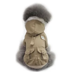 Dog Coat Hoodie Jacket Puppy Clothes Minimalist Keep Warm Winter Warm Outdoor Dog Clothing