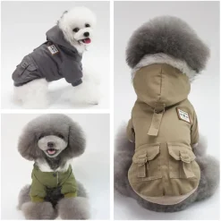 Dog Coat Hoodie Jacket Puppy Clothes Minimalist Keep Warm Winter Warm Outdoor Dog Clothing