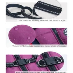 Dog Coat Jacket Dog clothes Winter Reflective Waterproof Warm Breathable Soft Outdoor Dog Clothing