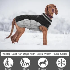 Dog Coat Jacket Fleece Vest Fleece Lined Reflective Warm Water-Resistant Outdoor Dog Clothing for Small Medium Large