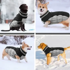 Dog Coat Jacket Fleece Vest Fleece Lined Reflective Warm Water-Resistant Outdoor Dog Clothing for Small Medium Large