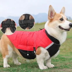 Dog Coat Jacket Parka Jacket with Harness Reflective Warm Water-Resistant Dog Clothing for Medium Large