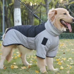 Dog Coat Jacket Parka Jacket with Harness Reflective Warm Water-Resistant Outdoor Dog Clothing for Medium Large