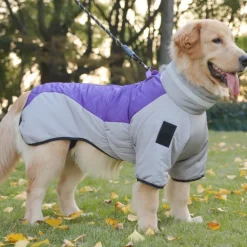 Dog Coat Jacket Parka Jacket with Harness Reflective Warm Water-Resistant Outdoor Dog Clothing for Medium Large