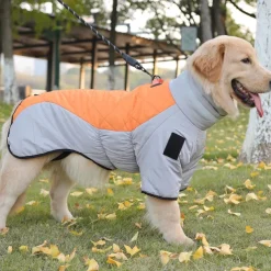 Dog Coat Jacket Parka Jacket with Harness Reflective Warm Water-Resistant Outdoor Dog Clothing for Medium Large