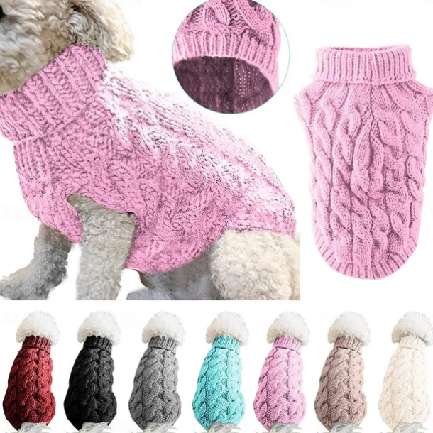 Dog Coat,Nmch Small Dog Sweaterss Knitted Pet Cat Dog Sweaters Warm Dog Sweatshirt Dog Winter Clothes Kitten Puppy Turtleneck Dog Sweaters(Blue,L)