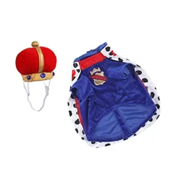 Dog Costume,Dog Costume Clothes 2 Pack Pet Dog Soft Cape Clothes with Kings Crown and Cape for Small Large Dogs Cats Dog Cat Costume for halloween