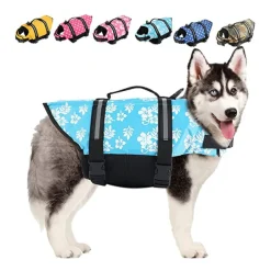 Dog Dog Life Jacket Reflective Adjustable Sports & Outdoors Safety Beach Pool Dog Clothing for Husky Golden Retriever Bichon Frise Pomeranian Small