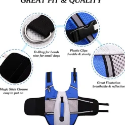 Dog Dog Life Jacket Reflective Sports & Outdoors Safety Beach Pool Dog Clothing for Husky Golden Retriever Bichon Frise Pomeranian Small