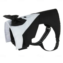 Dog Harness Leash Tuxedo Ring Bearer Elegant Soft Washable Comfortable Halloween Valentine's Day Wedding Party Wedding Party Dog Clothing for Small Medium Large