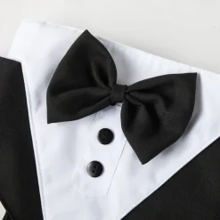 Dog Harness Leash Tuxedo Ring Bearer Elegant Soft Washable Comfortable Halloween Valentine's Day Wedding Party Wedding Party Dog Clothing for Small Medium Large