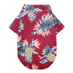 Dog Hawaiian Shirt 2 Pieces Puppy Clothes for Small Medium Large Dogs Boy Breathable Coconut Tree Dog T-Shirt Pet Apparel Cat Outfit for Chihuahua Yorkie Costume Clothing (Small, 1)