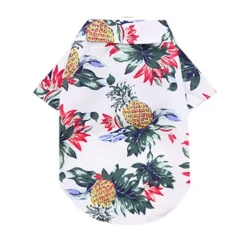 Dog Hawaiian Shirt 2 Pieces Puppy Clothes for Small Medium Large Dogs Boy Breathable Coconut Tree Dog T-Shirt Pet Apparel Cat Outfit for Chihuahua Yorkie Costume Clothing (Small, 1)