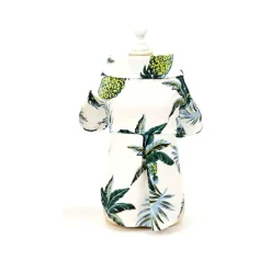 Dog Hawaiian Shirt 2 Pieces Puppy Clothes for Small Medium Large Dogs Boy Breathable Coconut Tree Dog T-Shirt Pet Apparel Cat Outfit for Chihuahua Yorkie Costume Clothing (Small, 1)