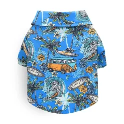 Dog Hawaiian Shirt 2 Pieces Puppy Clothes for Small Medium Large Dogs Boy Breathable Coconut Tree Dog T-Shirt Pet Apparel Cat Outfit for Chihuahua Yorkie Costume Clothing (Small, 1)