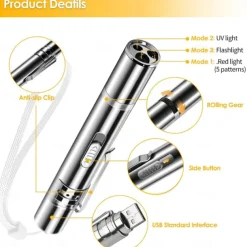 Dog Mat,Usb Rechargeable Laser Cat Teaser Stick Multi-Pattern Purple LightCat Toys Pet Supplies Toys Cat Teaser PenPet Mat