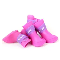 Dog Pets N / A Boots / Shoes Waterproof Solid Colored For Pets PU Leather slip resistant Purple