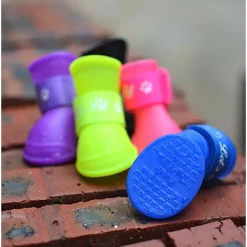 Dog Pets N / A Boots / Shoes Waterproof Solid Colored For Pets PU Leather slip resistant Purple