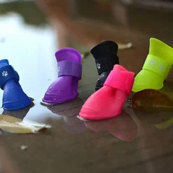 Dog Pets N / A Boots / Shoes Waterproof Solid Colored For Pets PU Leather slip resistant Purple