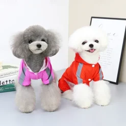Dog Rain Coat Rain Jacket Fashion Cute Reflective Waterproof Soft Washable Comfortable Outdoor Casual Daily Dog Clothing for Bichon Frise Pomeranian Baby Pet Papillon Small