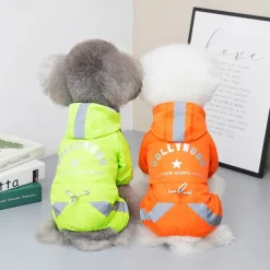Dog Rain Coat Rain Jacket Fashion Cute Reflective Waterproof Soft Washable Comfortable Outdoor Casual Daily Dog Clothing for Bichon Frise Pomeranian Baby Pet Papillon Small