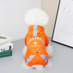 Dog Rain Coat Rain Jacket Fashion Cute Reflective Waterproof Soft Washable Comfortable Outdoor Casual Daily Dog Clothing for Bichon Frise Pomeranian Baby Pet Papillon Small