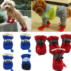 Dog Shoes,Dog Boots / Shoes Socks Warm Cute Solid Colored For Pets Cotton Black Pet Shoes Foot Cover Dog Boots