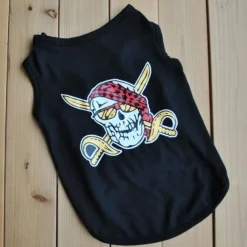 Dog skull print summer black series vest breathable puppy vest clothes pet clothing suitable for small and medium dogs puppies and cats